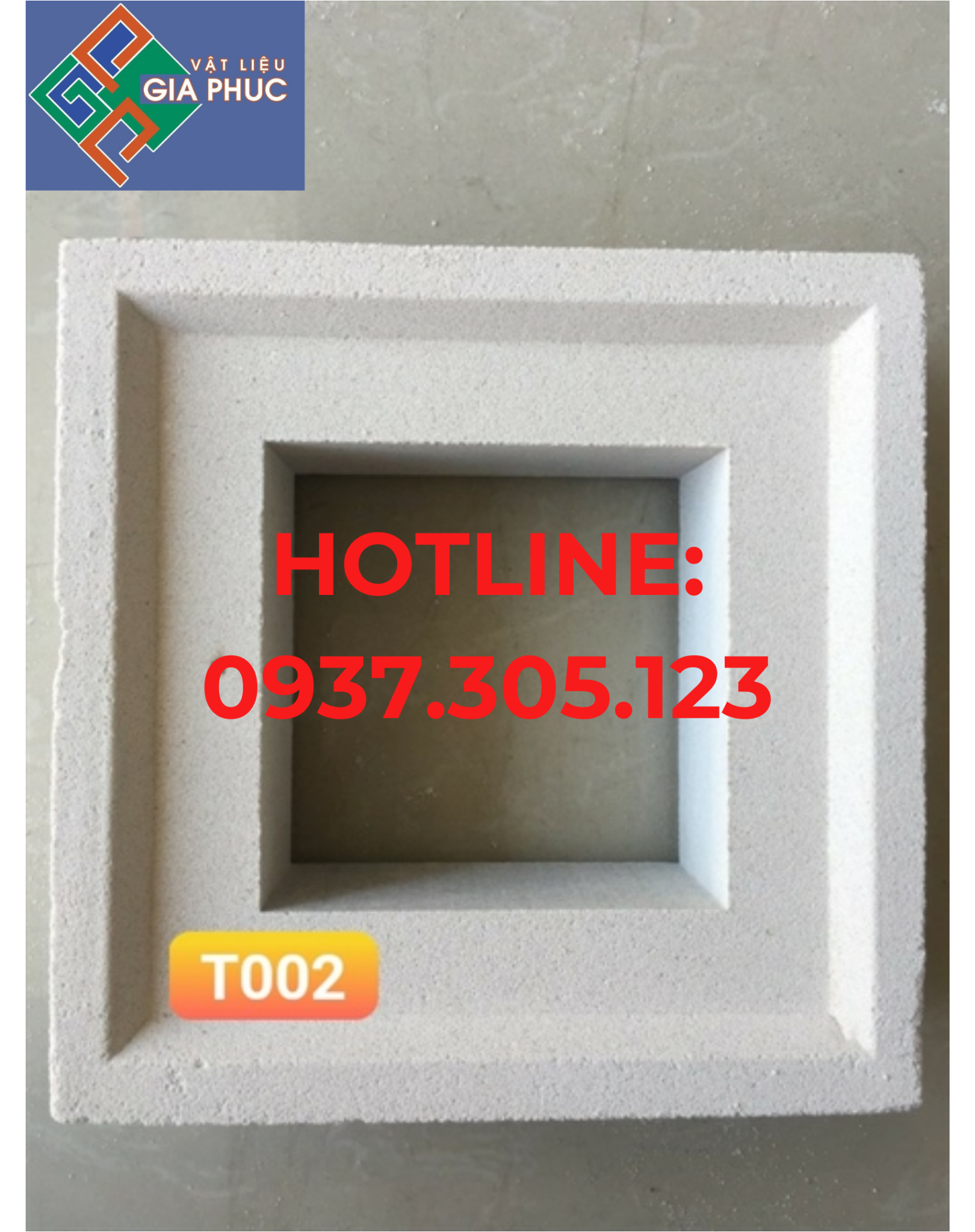 GẠCH BÔNG GIÓ T002 TRẮNG (VIÊN)