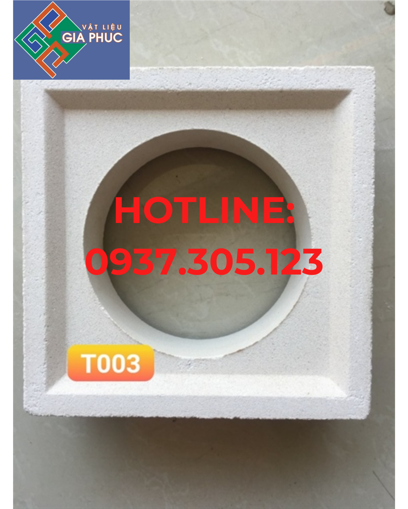 GẠCH BÔNG GIÓ T003 TRẮNG (VIÊN)