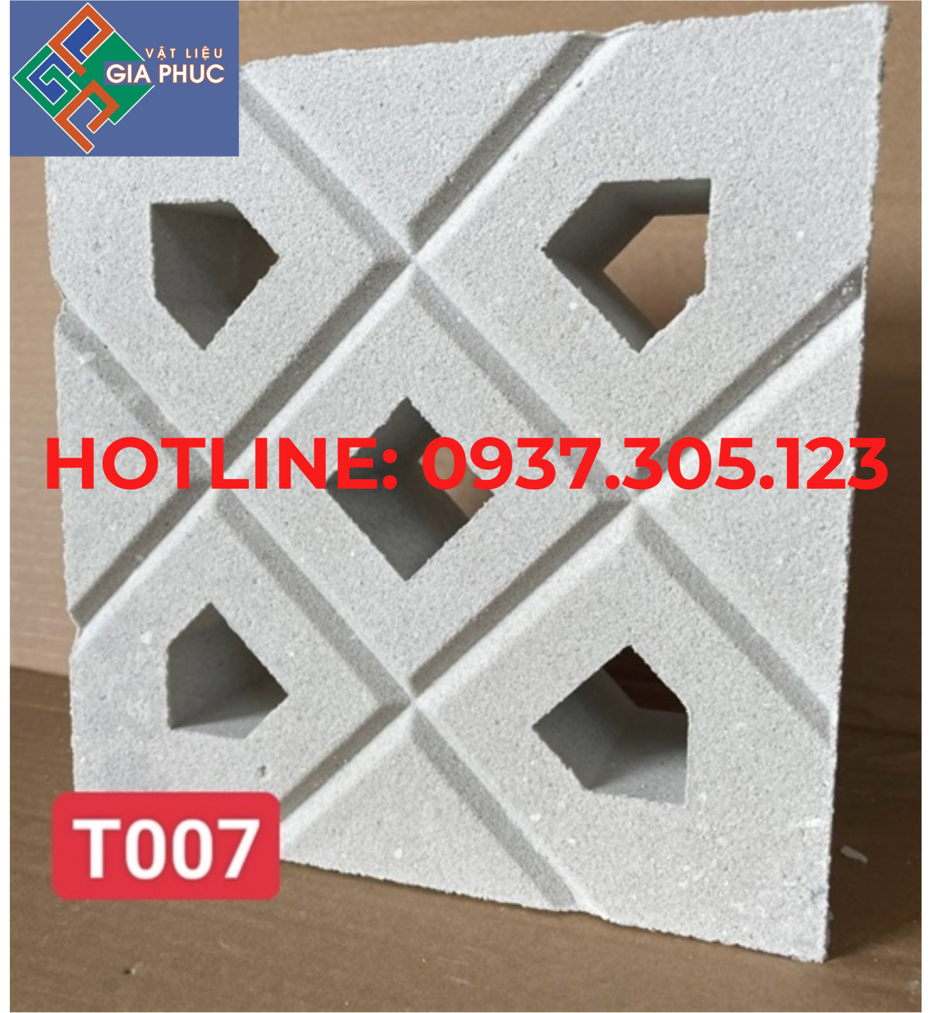 GẠCH BÔNG GIÓ T007 TRẮNG (VIÊN)