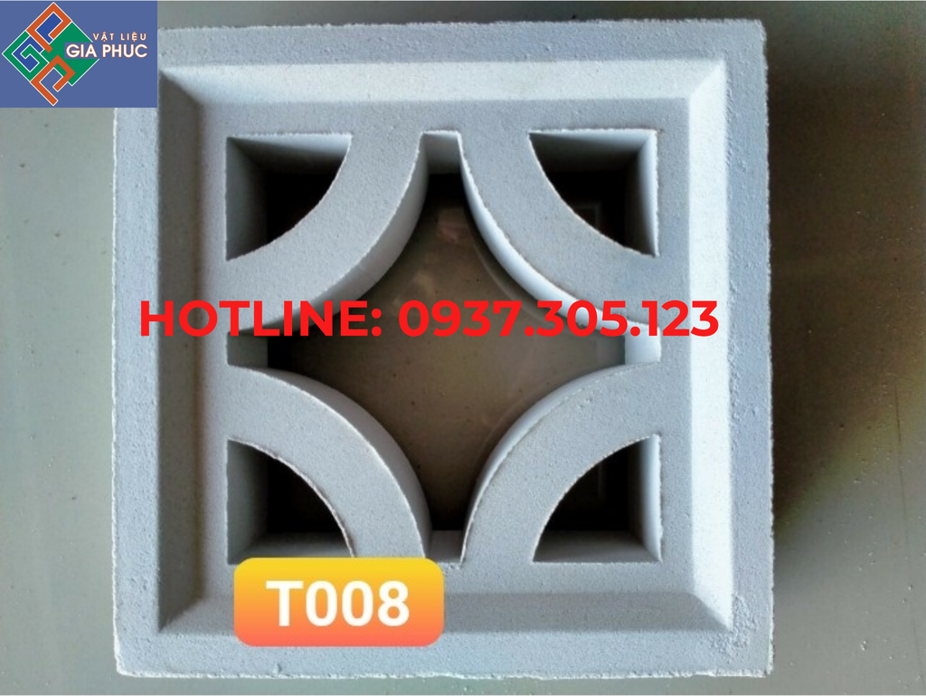 GẠCH BÔNG GIÓ T008 TRẮNG (VIÊN)
