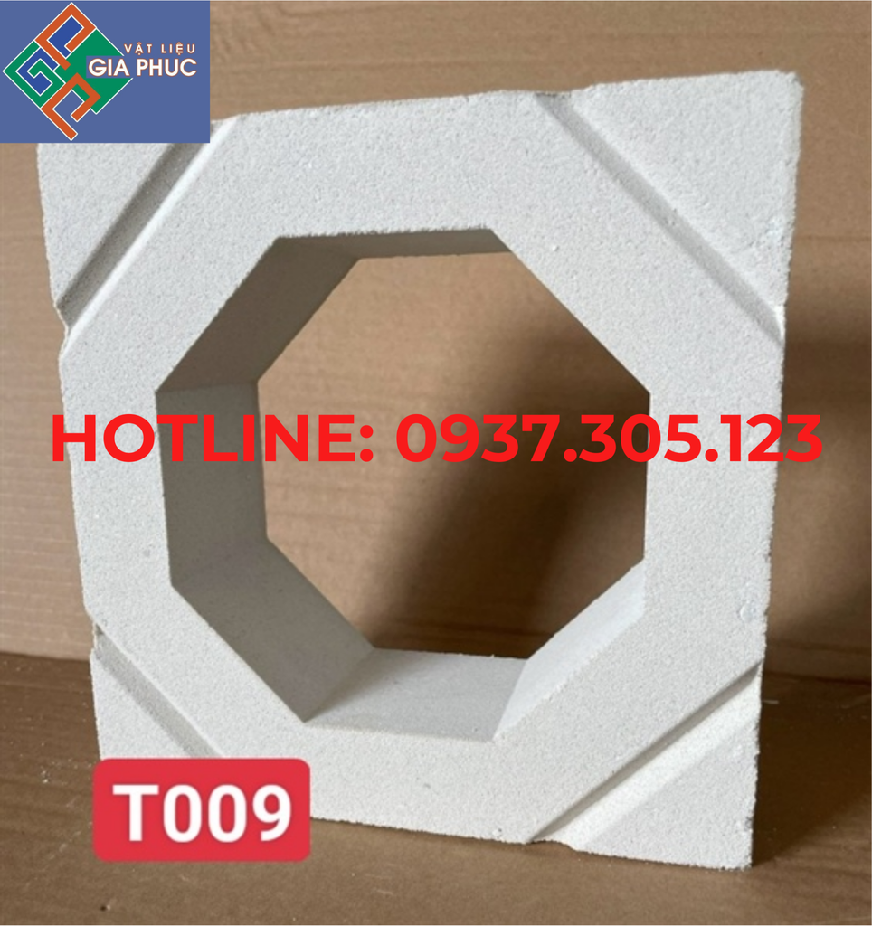 GẠCH BÔNG GIÓ T009 TRẮNG (VIÊN)
