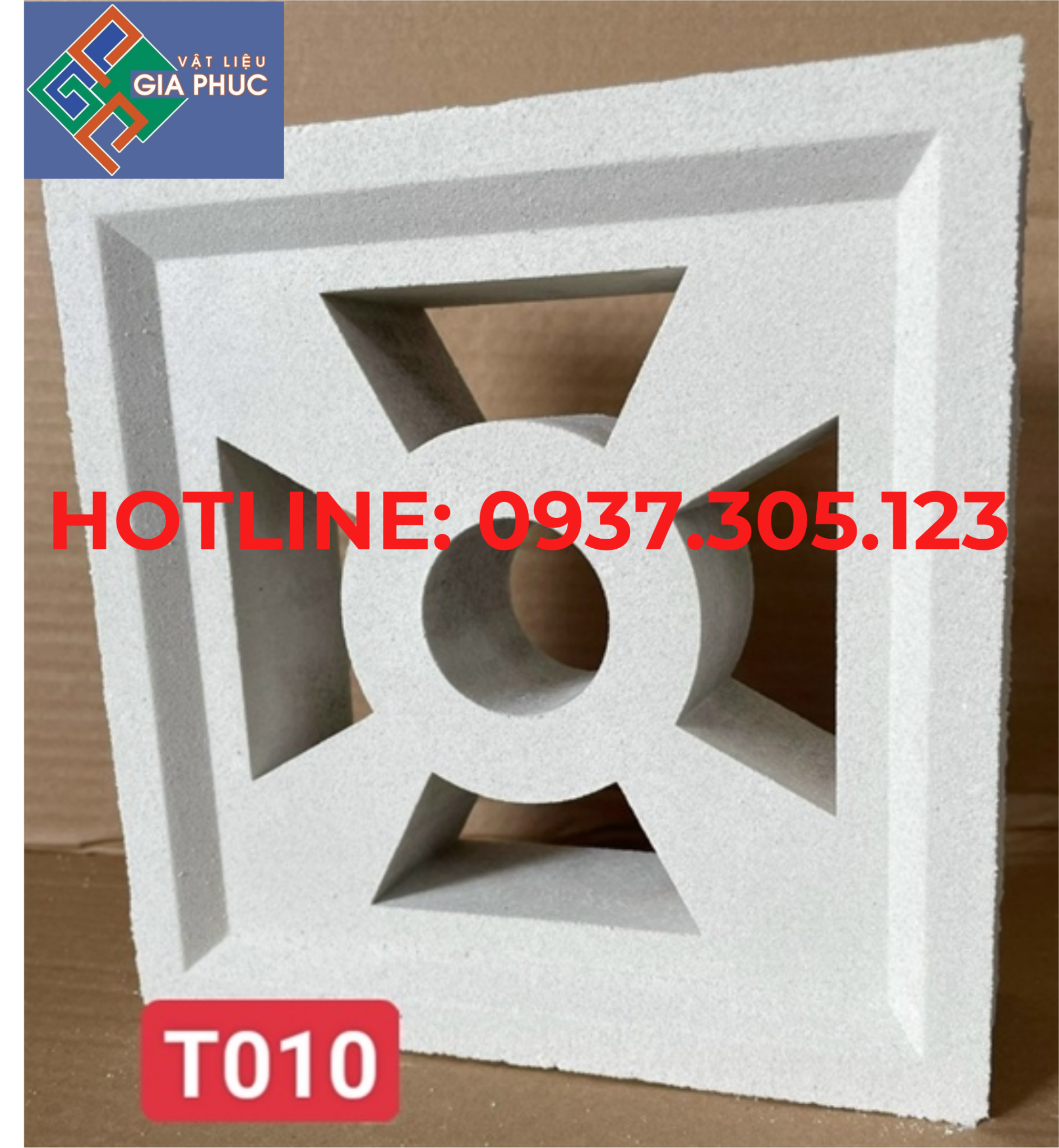 GẠCH BÔNG GIÓ T010 TRẮNG (VIÊN)