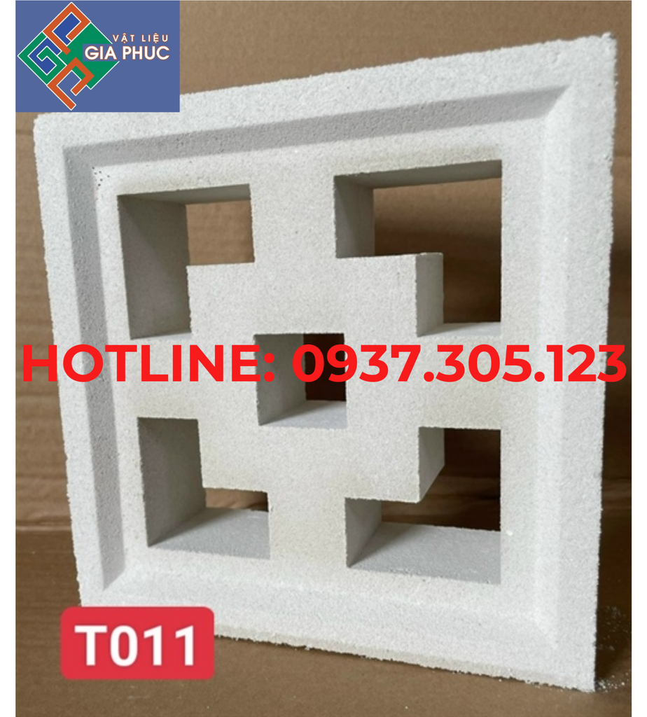 GẠCH BÔNG GIÓ T011 TRẮNG (VIÊN)