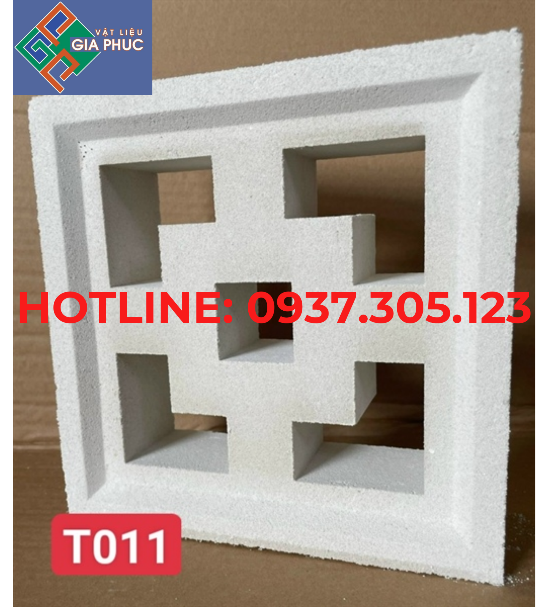 GẠCH BÔNG GIÓ T011 TRẮNG (VIÊN)