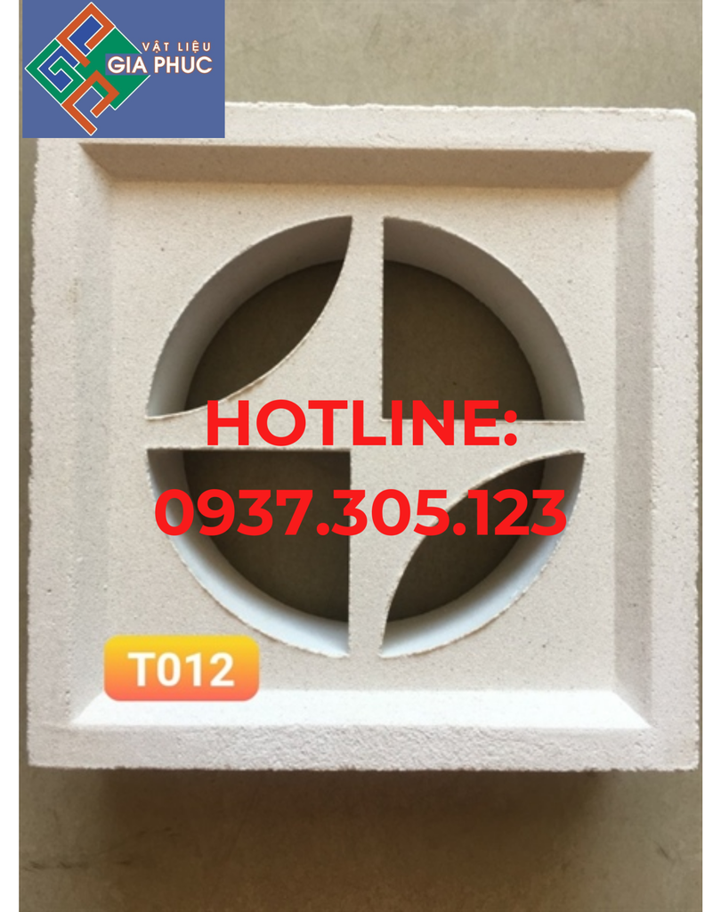 GẠCH BÔNG GIÓ T012 TRẮNG (VIÊN)