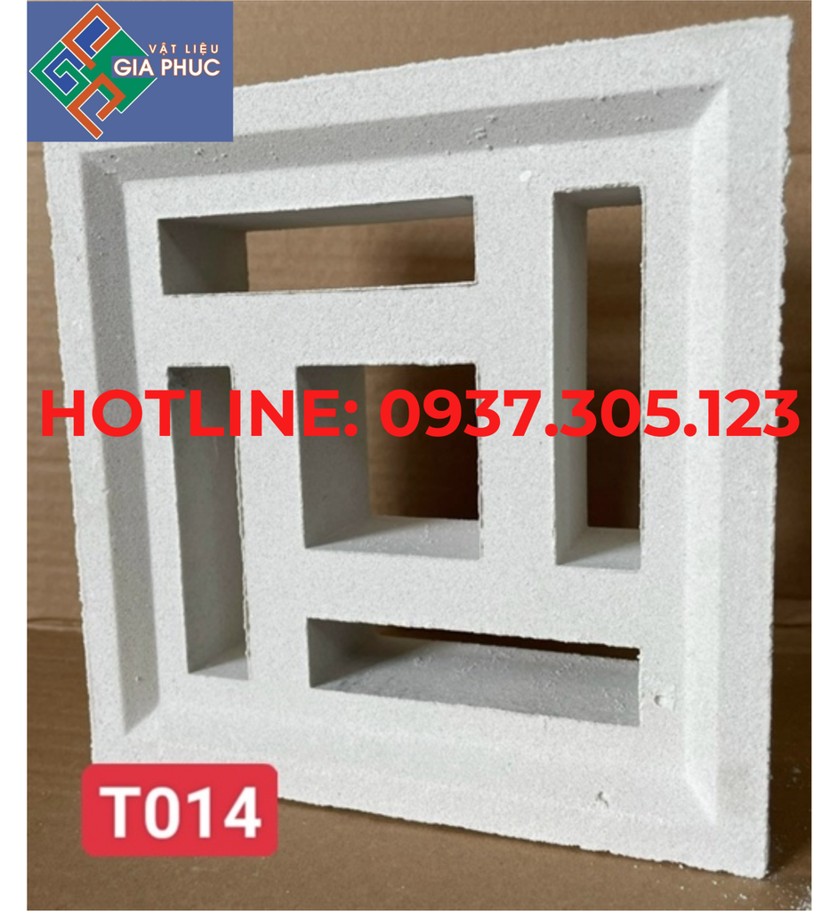 GẠCH BÔNG GIÓ T014 TRẮNG (VIÊN)