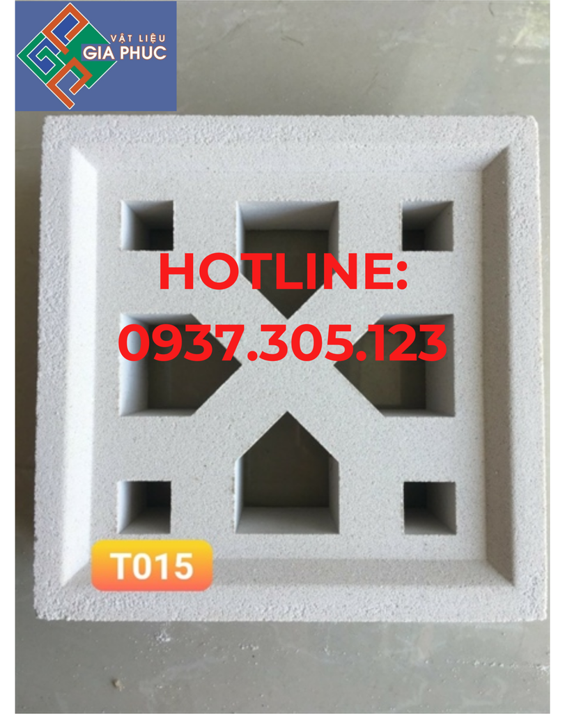 GẠCH BÔNG GIÓ T015 TRẮNG (VIÊN)