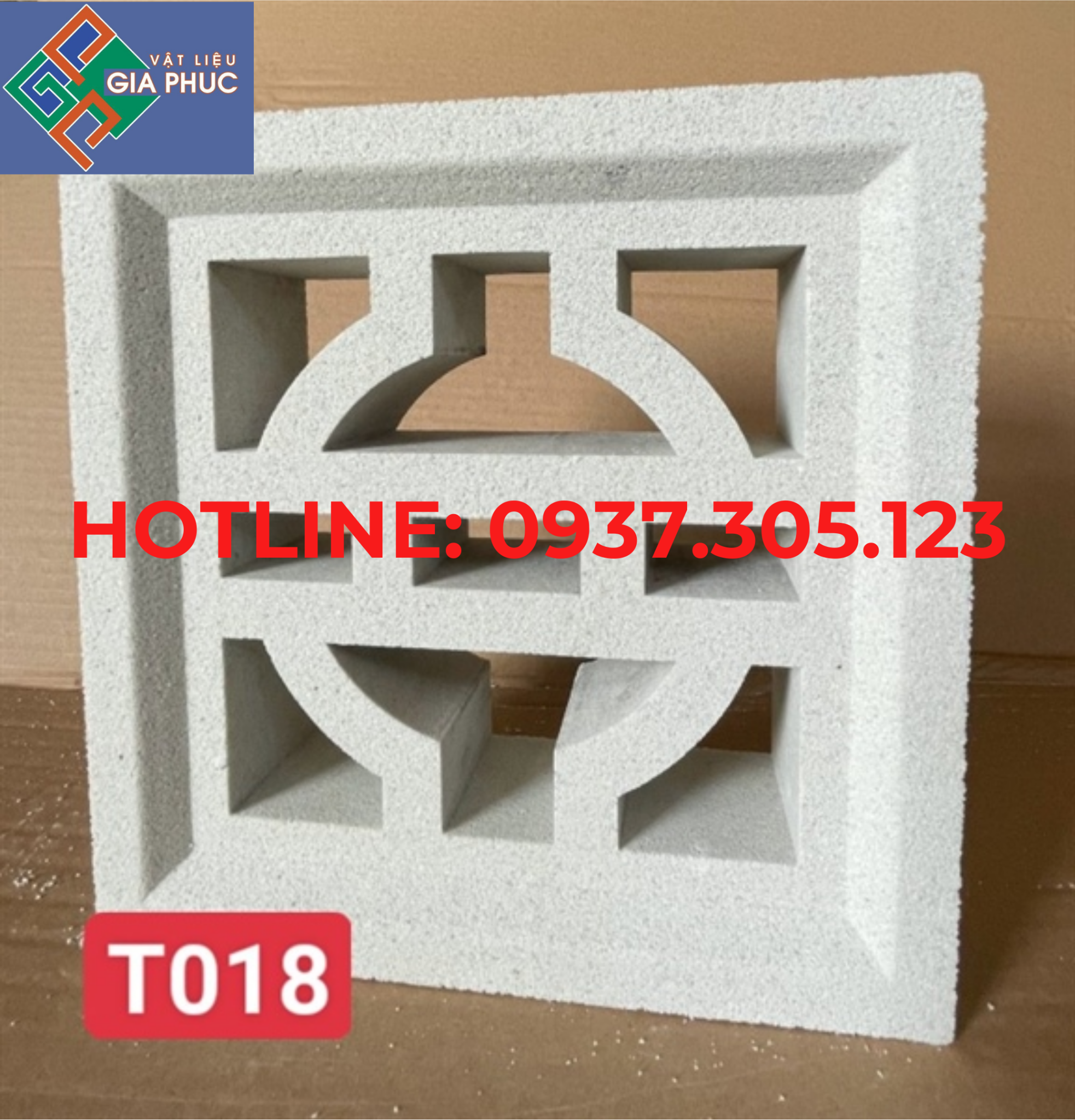 GẠCH BÔNG GIÓ T018 TRẮNG (VIÊN)