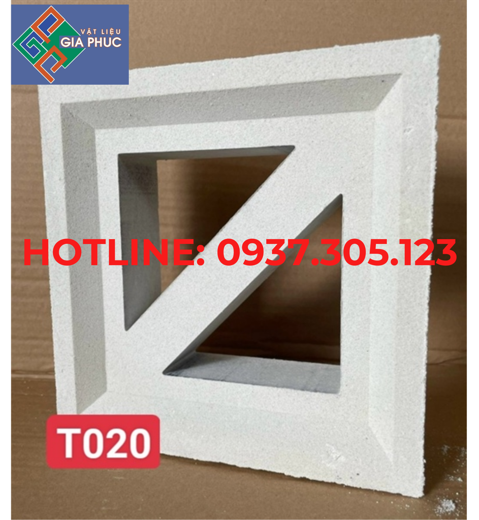 GẠCH BÔNG GIÓ T020 TRẮNG (VIÊN)
