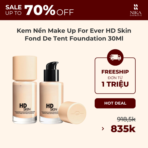 Kem Nền Make Up For Ever Hd Skin Fond De Tent Foundation 30Ml