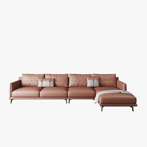 Sofa Góc Thiết Kế Bọc Da Chân Sắt Hiện Đại – SF19