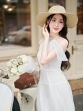 Đầm maxi dáng xòe cổ yếm nơ dài mặc đi chơi, đi biển sang chảnh Charme 403020