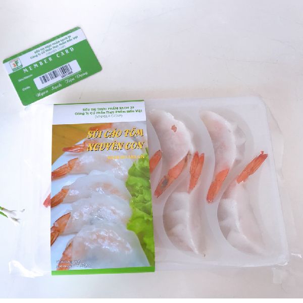 Sủi cảo tôm nguyên con (khay)