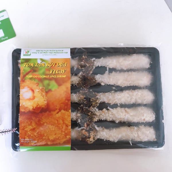 Tôm tẩm bột dừa vị cay (khay)