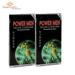 Combo 2  hộp bao cao su Powermen cá ngựa hộp 12 chiếc