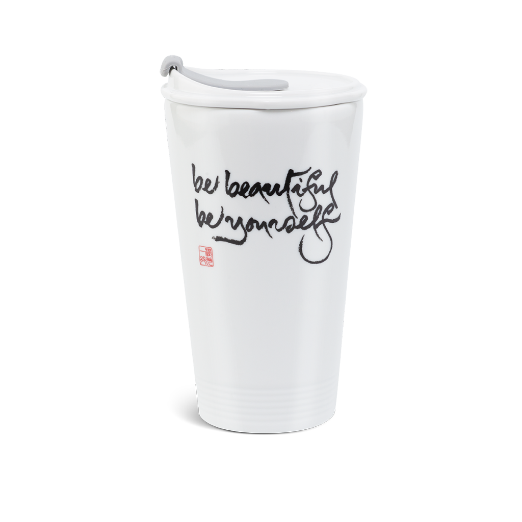 Ly sứ dưỡng sinh 0.48 L + nắp ống hút (K1) - Be beautiful, Be yourself