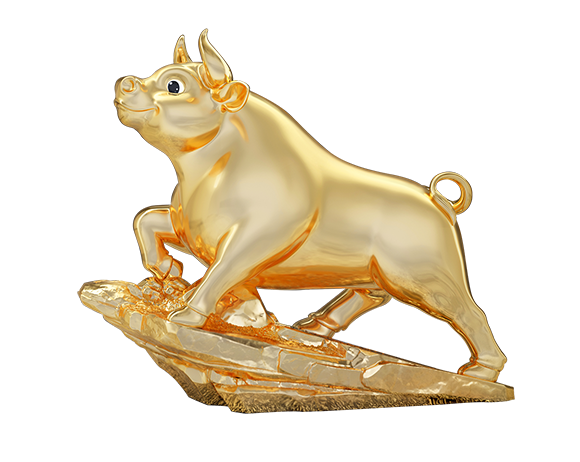 Trâu Thịnh Vượng 25cm - Dát Vàng