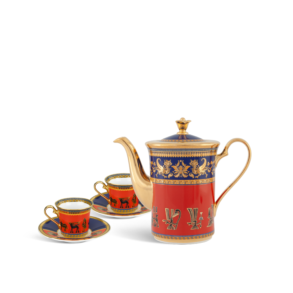 Bộ trà cao 0.8 L - Tulip Trắng - Trống Đồng