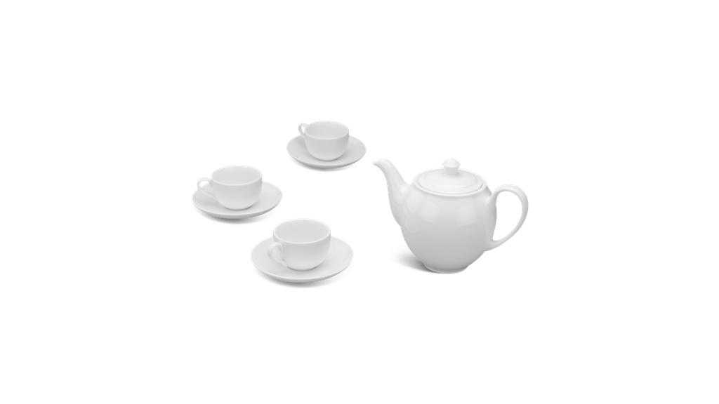 Bộ trà 1.1 L - Camellia - Trắng