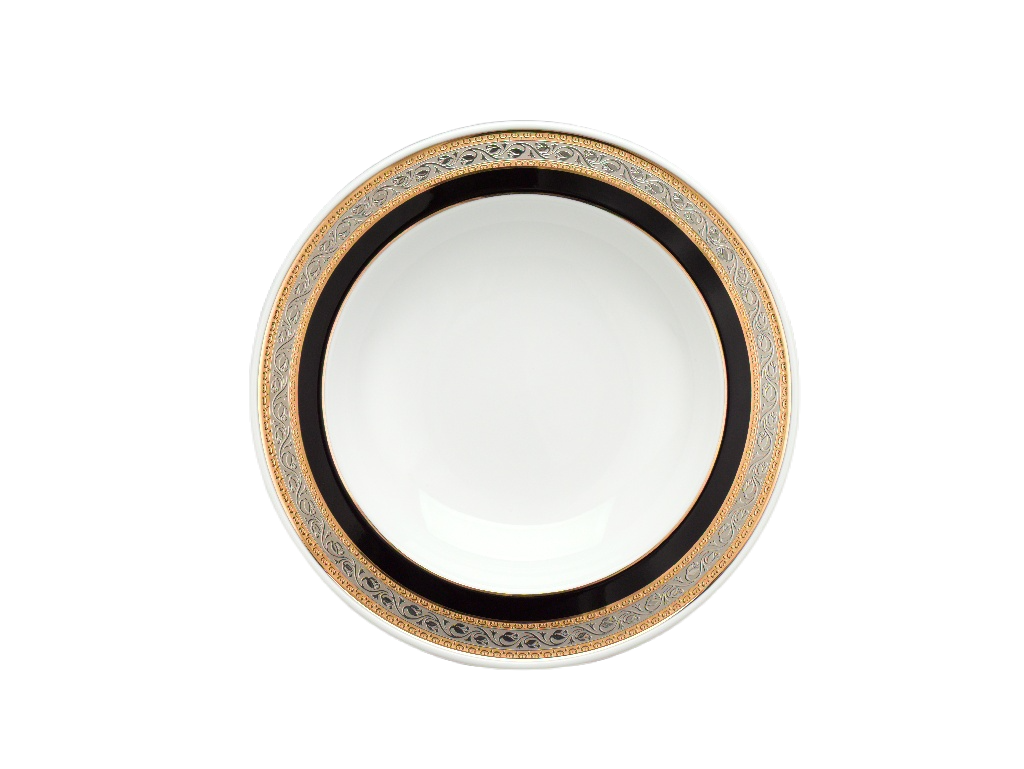 Dĩa súp 23 cm - Sago - Hoa Hồng Đen (Khắc Nổi)