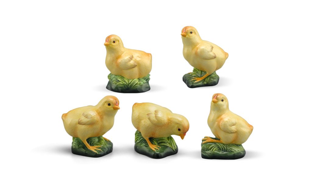Bộ 5 con gà con màu vàng