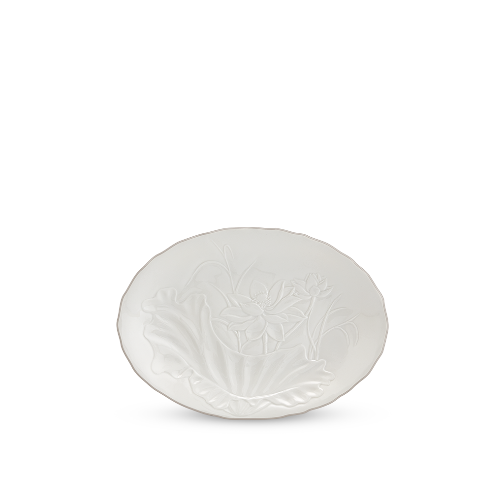 Dĩa oval 32 cm - Sen IFP - Chỉ Bạch Kim