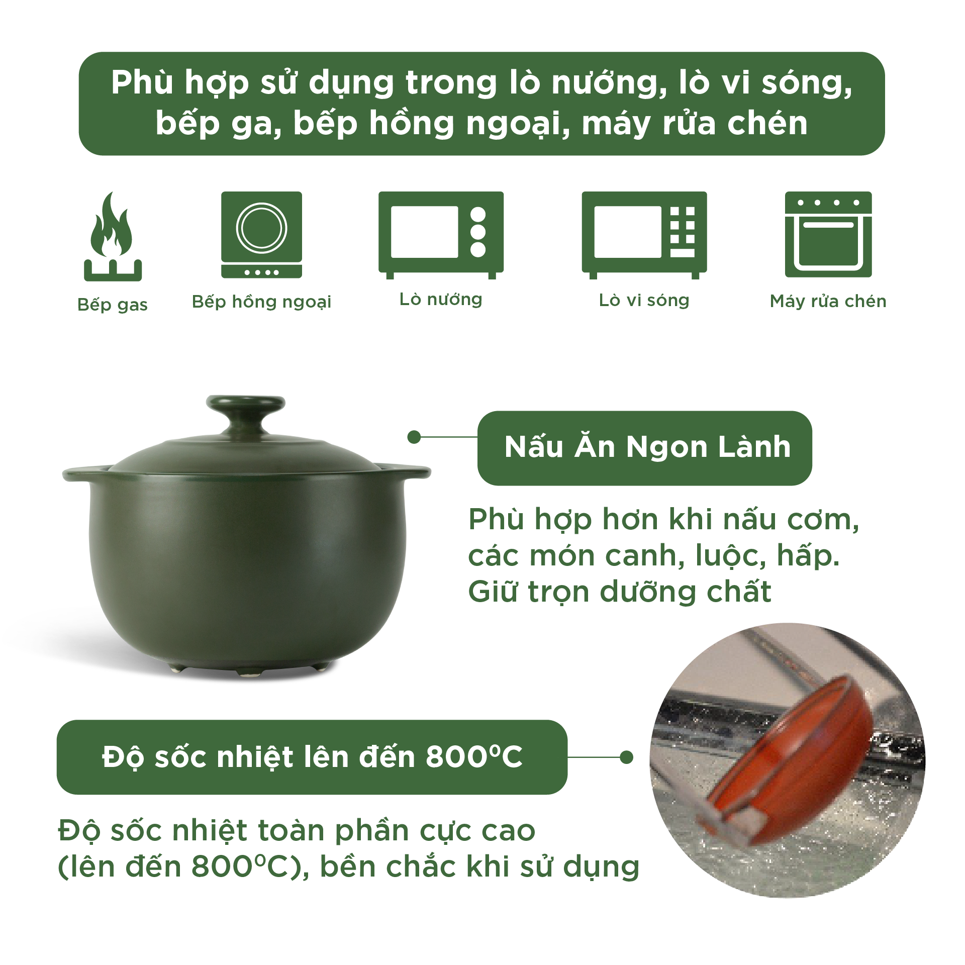 Nồi dưỡng sinh Vesta (Nồi tròn cao) 5.5 L + nắp (CK)