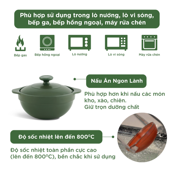 Nồi dưỡng sinh Luna (Nồi cạn) 0.55 L + nắp