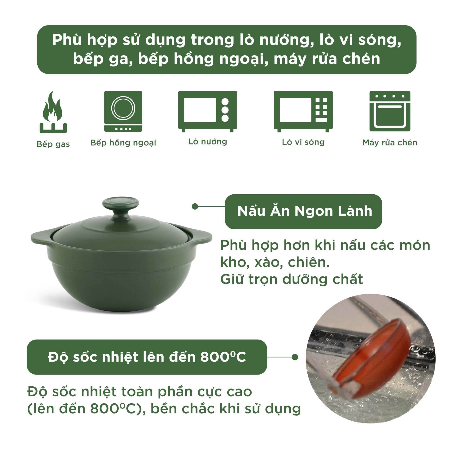 Nồi dưỡng sinh Luna (Nồi cạn) 0.55 L + nắp