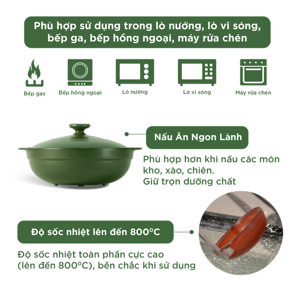 Nồi dưỡng sinh Luna (Nồi cạn) 3.0 L + nắp (CK)