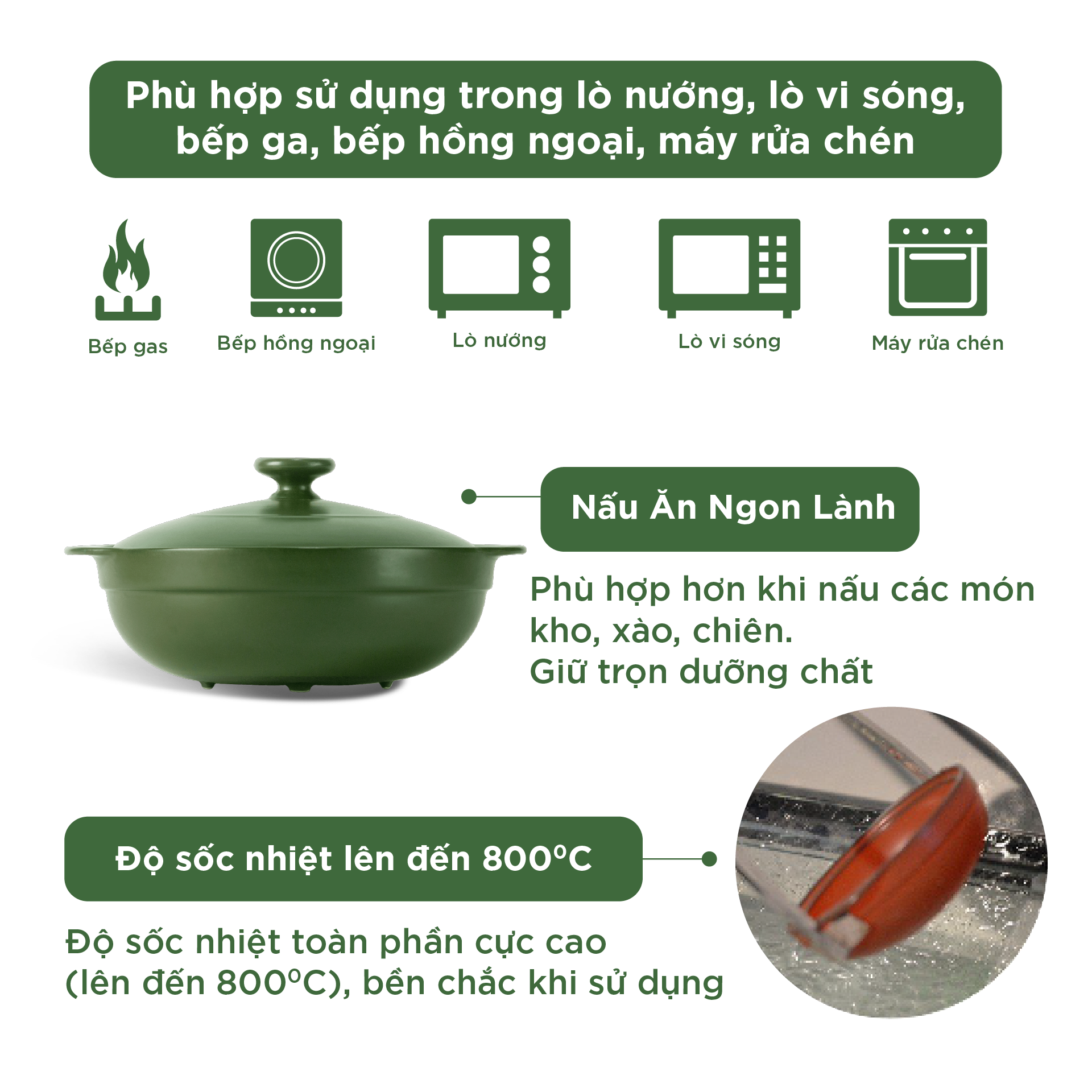 Nồi dưỡng sinh Luna (Nồi cạn) 3.0 L + nắp (CK)