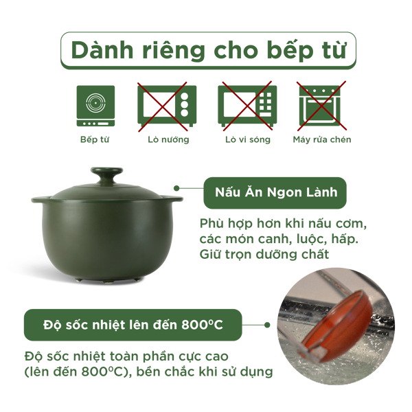 Nồi dưỡng sinh Vesta (Nồi tròn cao) 3.0 L + nắp (CK) (bếp từ)