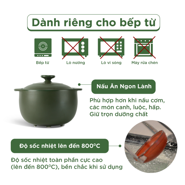 Nồi dưỡng sinh Vesta (Nồi tròn cao) 3.0 L + nắp (CK) (bếp từ)