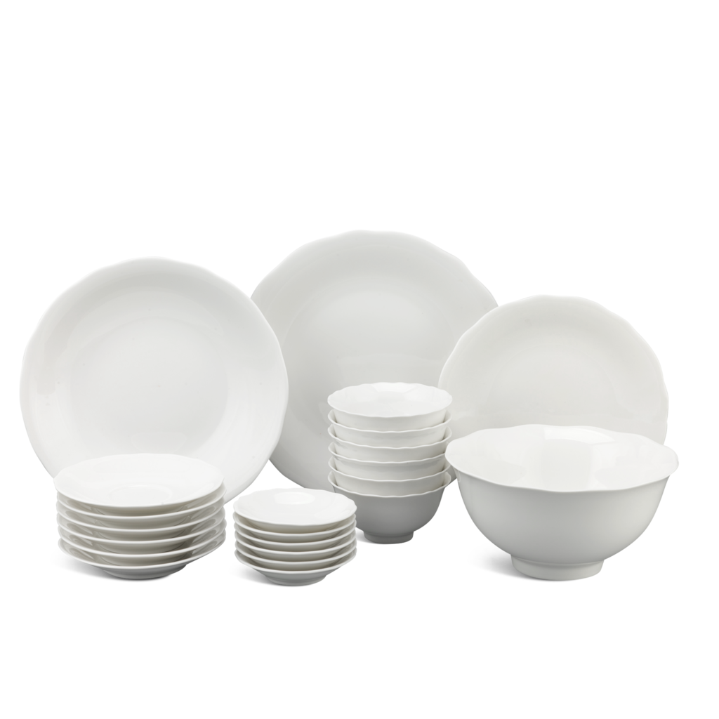 Bộ đồ ăn 22 sp - Mẫu đơn IFP - Trắng ngà