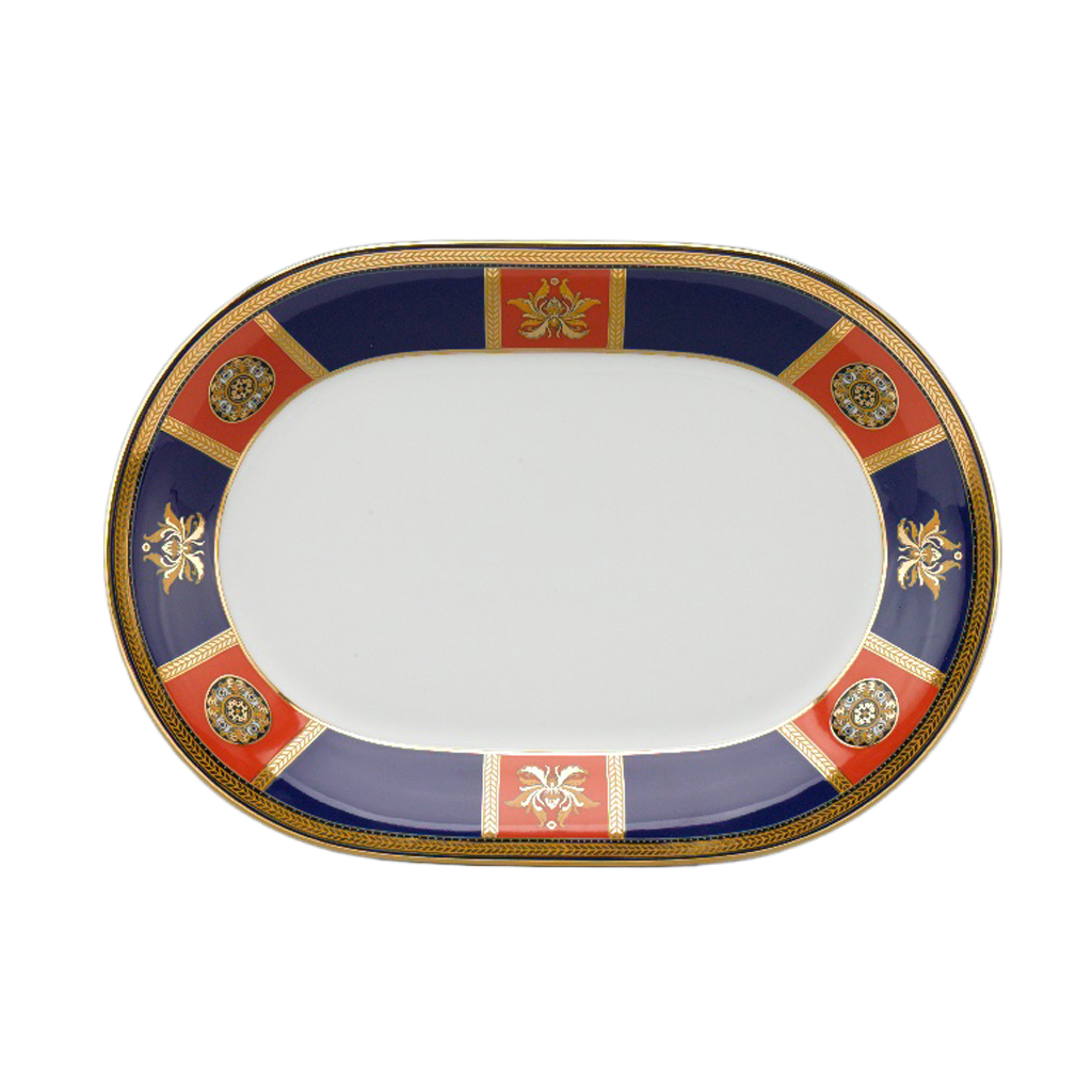 Dĩa oval 32 cm - Tulip Trắng - Trống Đồng