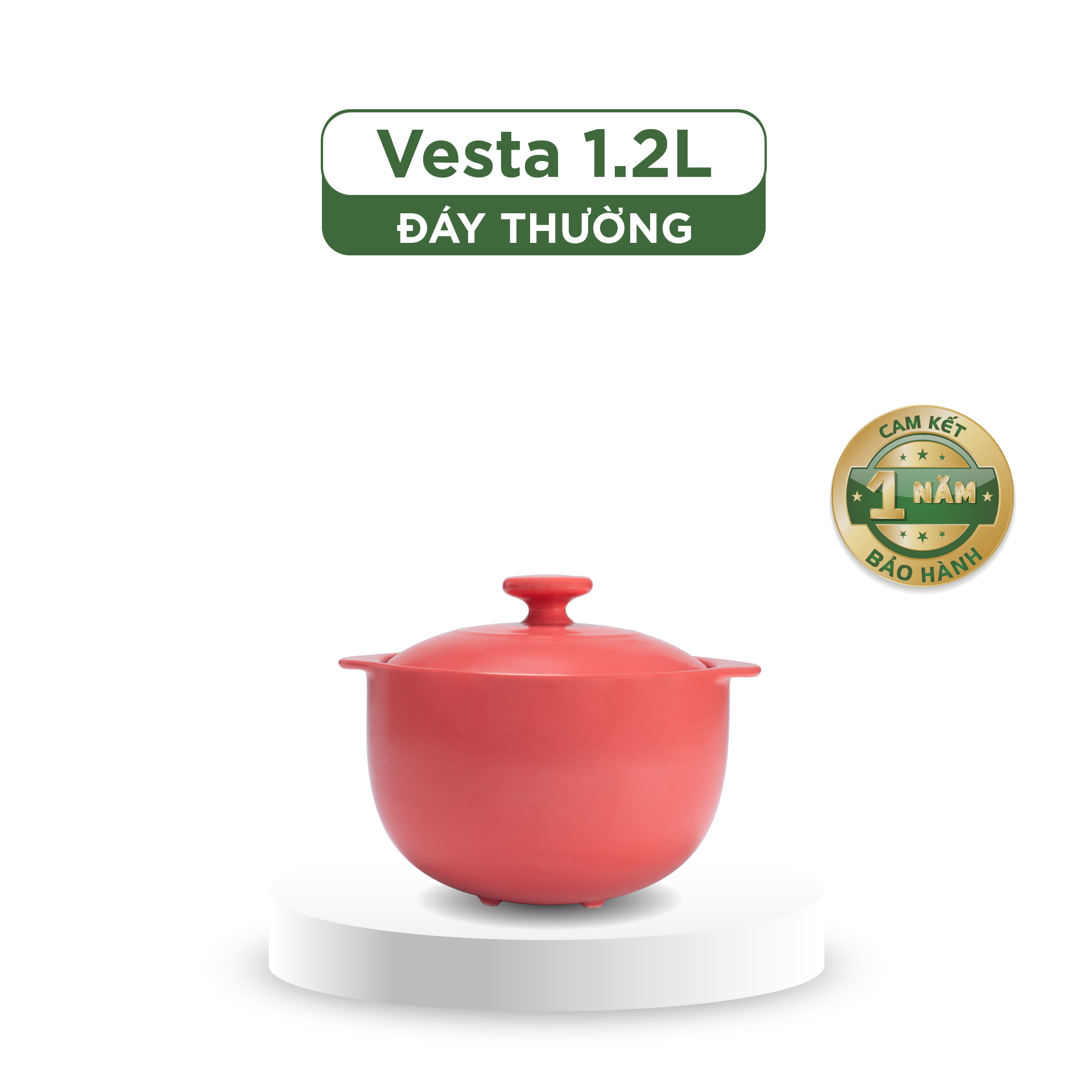 Nồi dưỡng sinh Vesta (Nồi tròn cao) 1.2 L + nắp (CK)