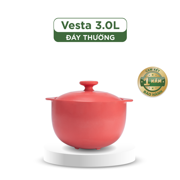 Nồi dưỡng sinh Vesta (Nồi tròn cao) 3.0 L + nắp (CK)