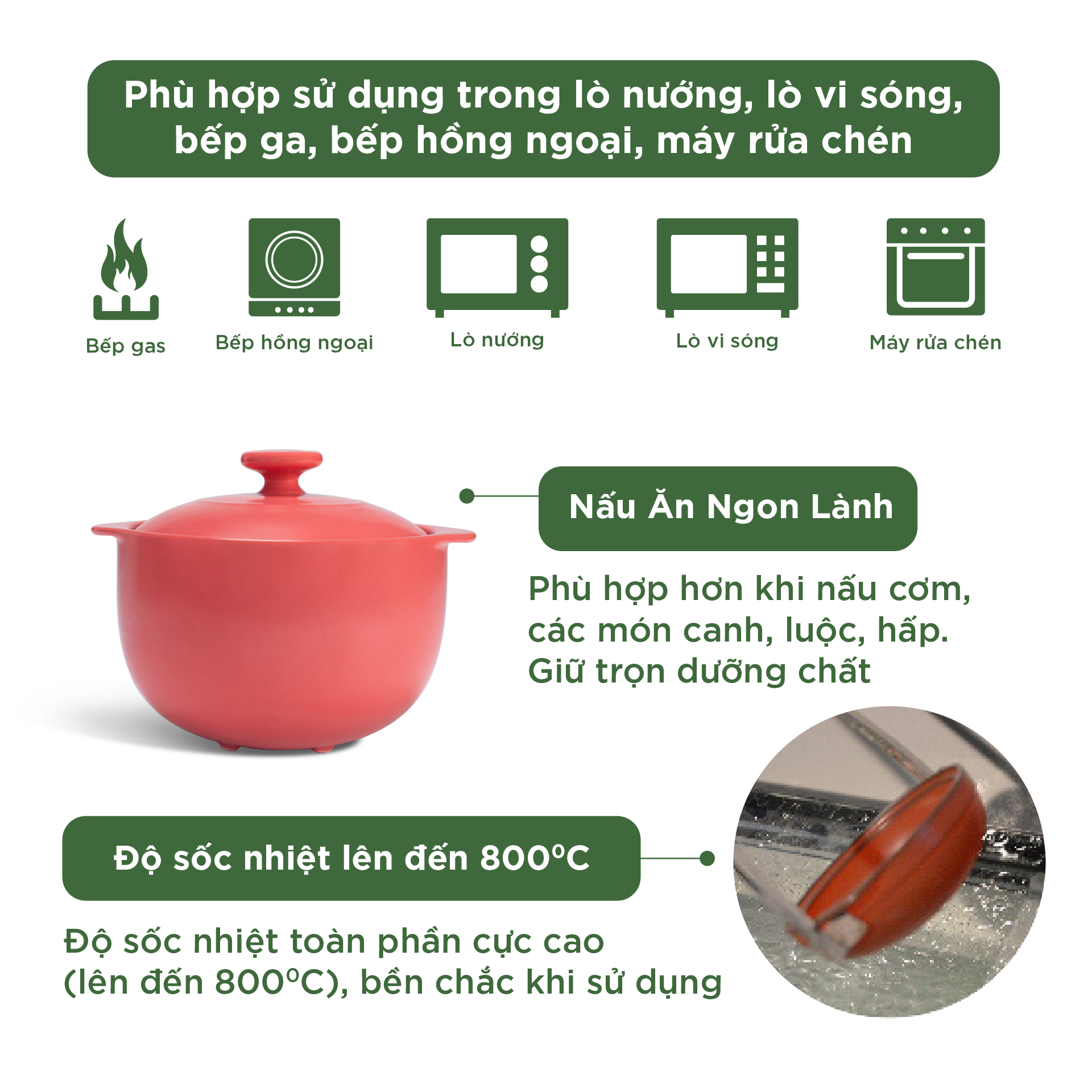 Nồi dưỡng sinh Vesta (Nồi tròn cao) 2.0 L + nắp (CK)