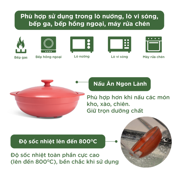 Nồi dưỡng sinh Luna (Nồi cạn) 1.0 L + nắp (CK)