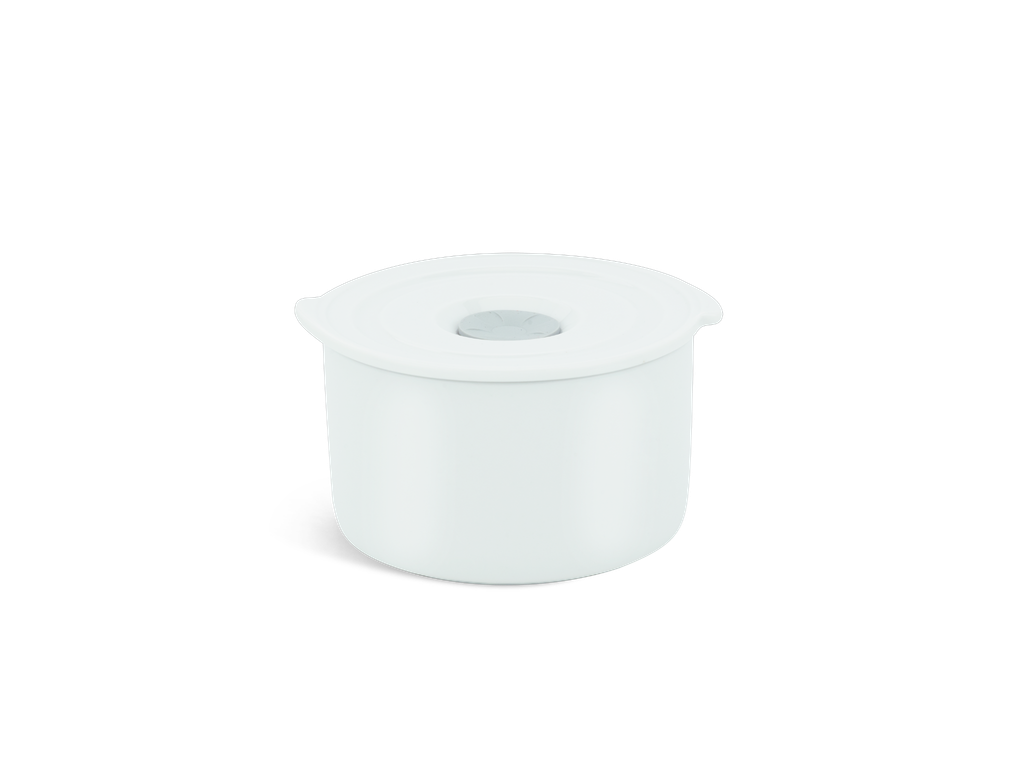Hộp dưỡng sinh tròn đựng thực phẩm 11 cm + Nắp (K) - Dưỡng sinh - Trắng