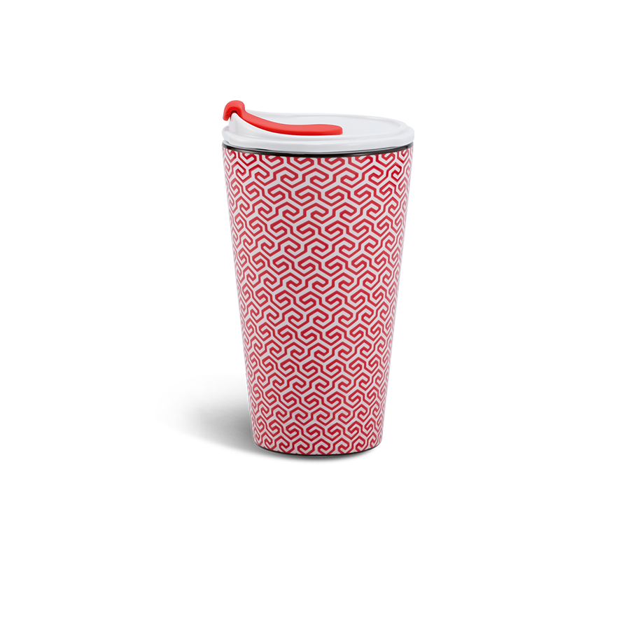 Ly Sứ Dưỡng Sinh Minh Long 0.48 L (K1) + nắp ống hút - Dưỡng Sinh - Red Karakusa