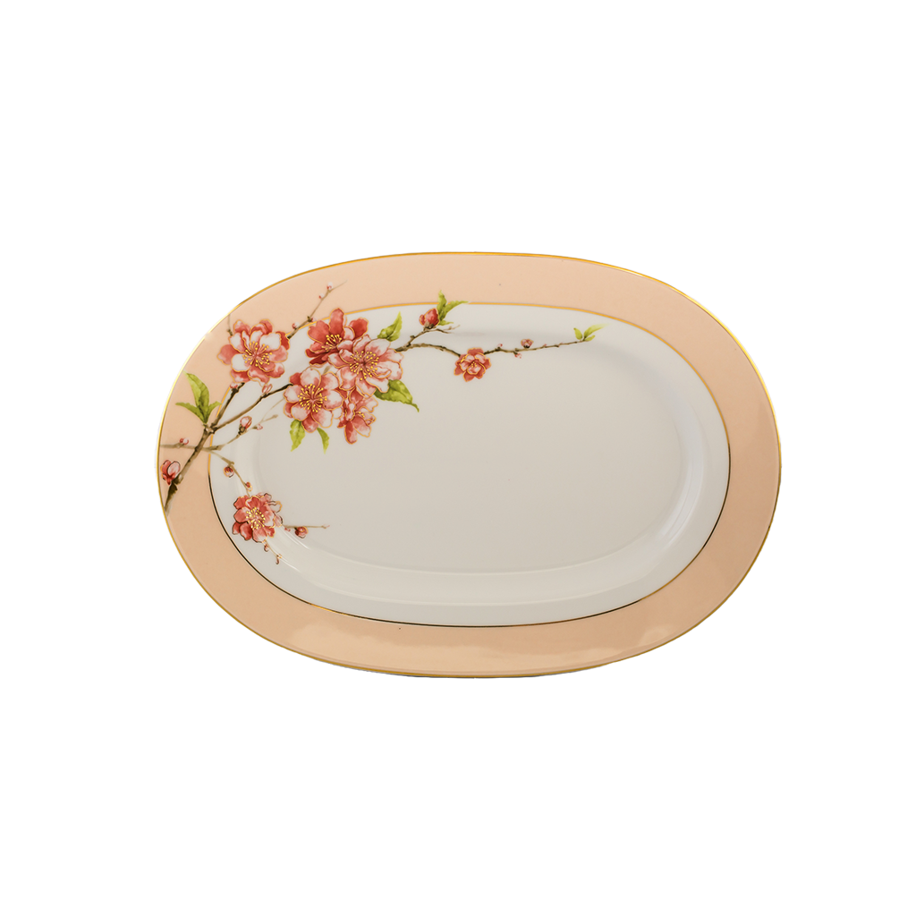 Dĩa oval 32 cm - Camellia - Hoa Đào