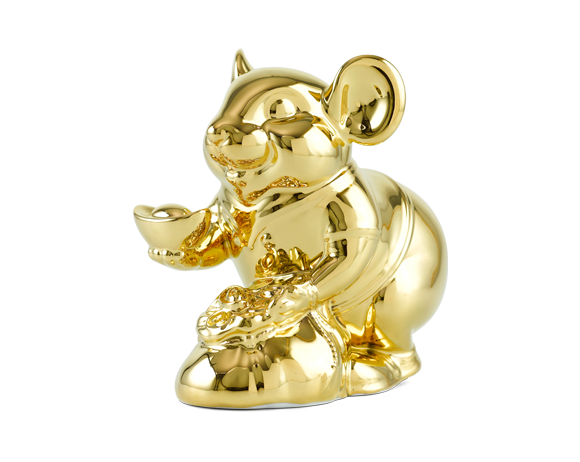 Chuột Phú 20 cm - Trang trí dát vàng 24K