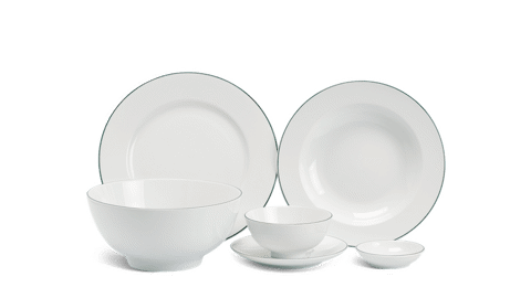 Bộ đồ ăn 6 người 24 sản phẩm - Jasmine - Chỉ Xanh Lá