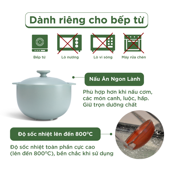 Nồi dưỡng sinh Vesta (Nồi tròn cao) 3.0 L + nắp (CK) (bếp từ)