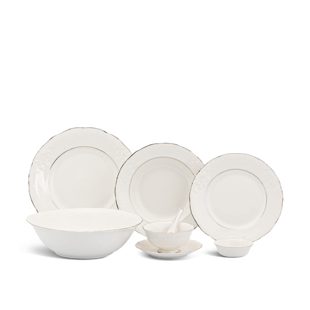 Bộ đồ ăn 30 sản phẩm - Đài Các IFP - Chỉ Bạch Kim