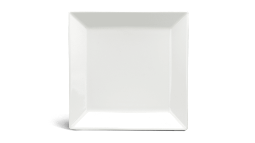 Dĩa vuông lá 25 cm - Misc Assort - Trắng Ngà