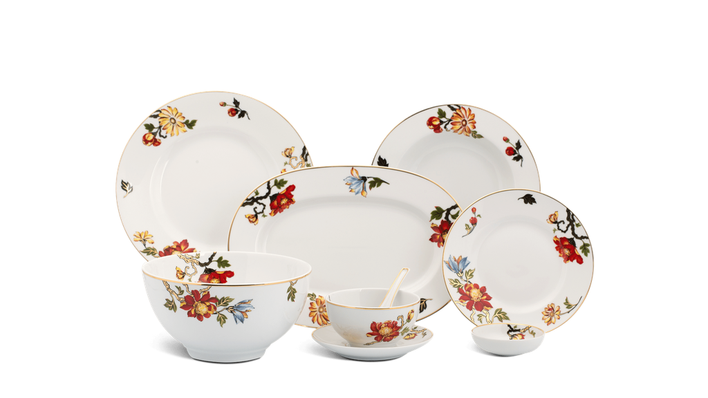 Bộ đồ ăn Âu Á 45 sản phẩm - Camellia - Cát Tường