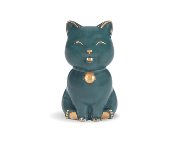 Combo Như Ý (Mèo 9.5 cm xanh đen + Khay mứt Đào)