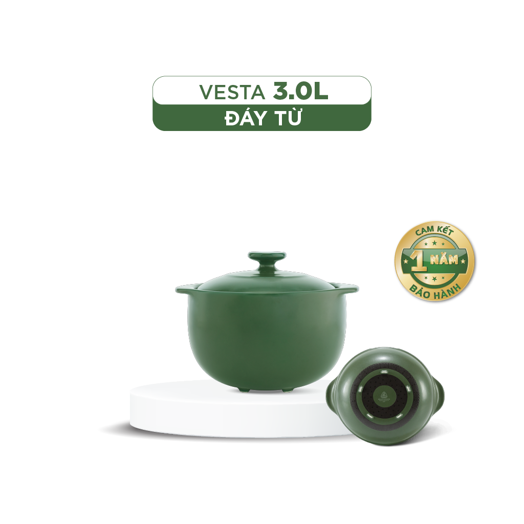 Nồi dưỡng sinh Vesta (Nồi tròn cao) 3.0 L + nắp (CK) (bếp từ)